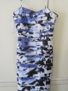 Connection Apparel Women's Layered Dress Size 12-Spaghetti Strap Lined 3/4Zipper
